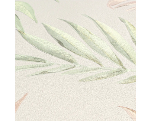 Detailopname van een behang met plantmotieven