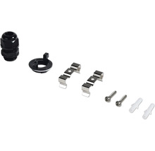 Accessoires voor lampmontage met kabelwartel, bevestigingsklemmen, schroeven en pluggen