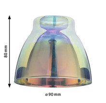 Lampenkap van glas, 80 mm hoog en 90 mm diameter