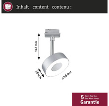 Afmetingen van een ronde led-plafondlamp met afmetingen van 147 mm hoog en 98 mm diameter