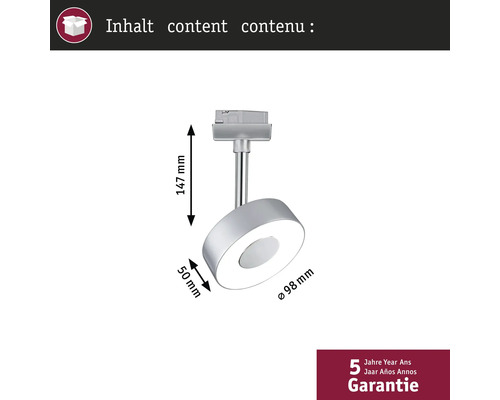 Afmetingen van een ronde led-plafondlamp met afmetingen van 147 mm hoog en 98 mm diameter