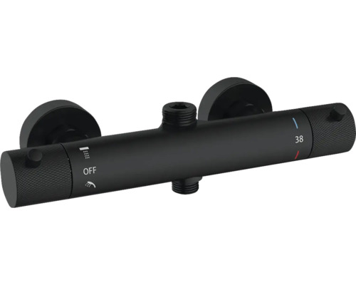 Zwarte douchearmatuur voor wandmontage