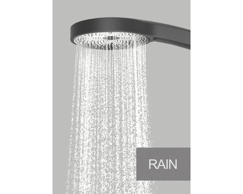 Regendouche met waterstraal