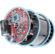 Close-up van een elektronisch apparaat met printplaat