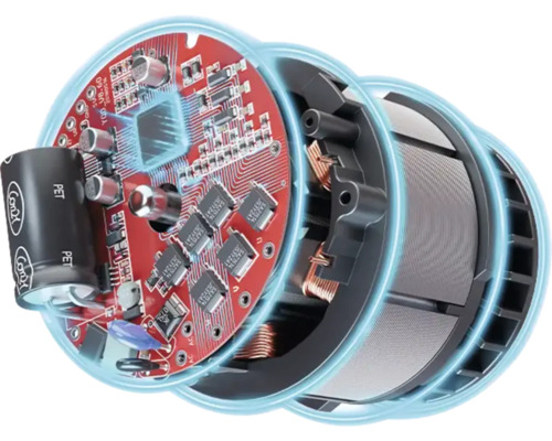 Close-up van een elektronisch apparaat met printplaat