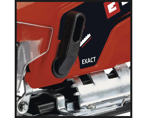 Detailopname van een decoupeerzaag met zwarte handgreep en zilverkleurige basis