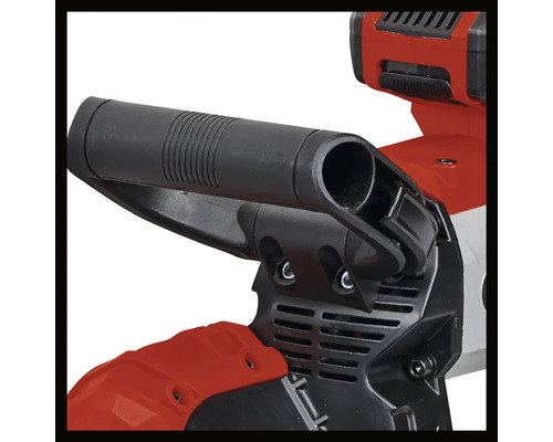 Detailweergave van een Einhell gereedschap met extra handgreep