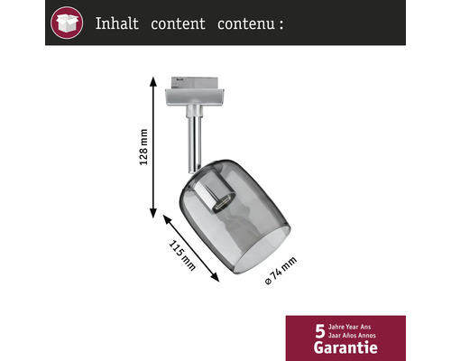 Enkele grijze spot met afmetingen