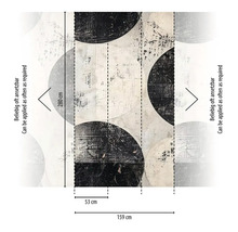 Afmetingen van het fotobehang met abstract cirkelpatroon