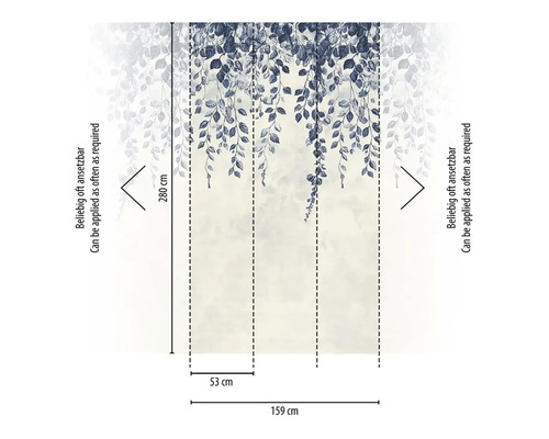 Behangpatroon met bloemmotief en afmetingen