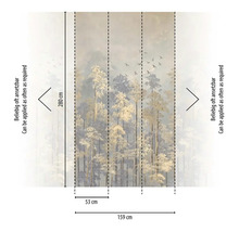 Behang met bosmotief en de afmetingen 159 cm x 280 cm