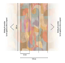 Behangpatroon met geometrische vormen en afmetingen