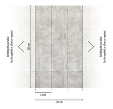 Diagram van een betonwandbehang met afmetingen