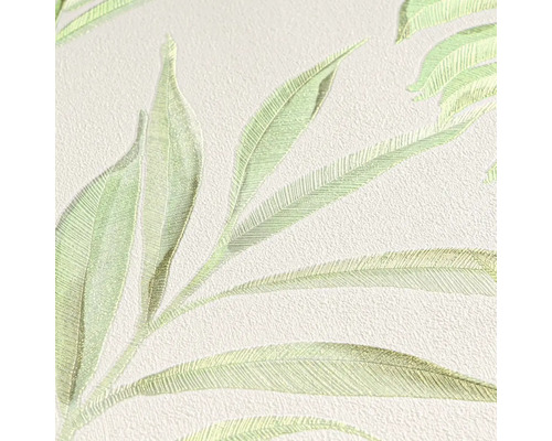 Close-up van een behang met bladerpatroon