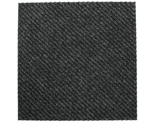 Zwarte tapijttegel met geribbeld patroon