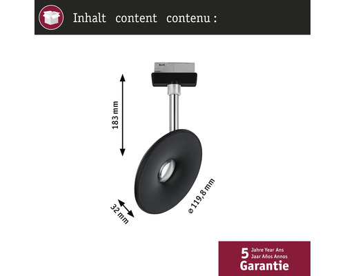 Afmetingen van de zwarte lamp