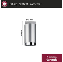 Metalen wandlamp, hoogte 113 mm, diameter 65 mm