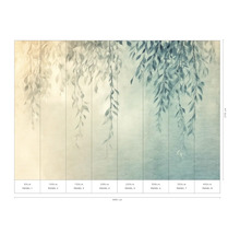 Behang met plantenmotief en afmetingen