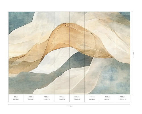 Fotobehang met abstract design en de afmetingen 400 x 270 cm, bestaande uit acht banen