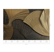 Wandpaneel met abstract goudkleurig patroon