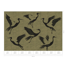 Fotobehang met kraanvogelmotieven voor wanddecoratie
