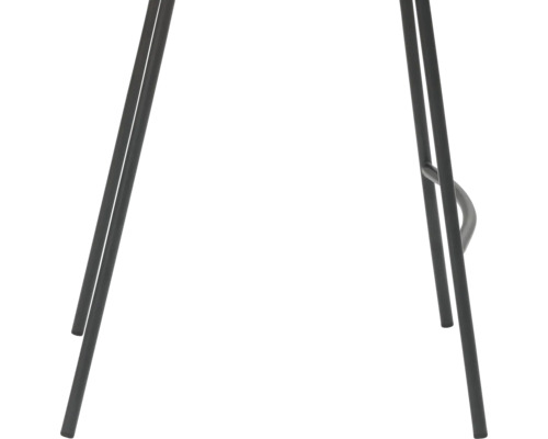 Detailweergave van een barkruk met metalen frame