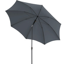 Grijze parasol met metalen frame
