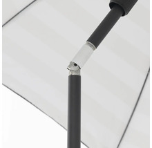 Detailweergave van een parasol met verstelbaar scharnier