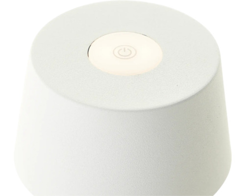 Wit tafellamp met aan-uit symbool