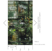 Behang met kas motief en planten