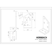 Technische tekening van een hoekverbinding met afmetingen