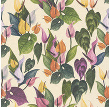 Naadloos patroon van anthuriumbloemen en bladeren