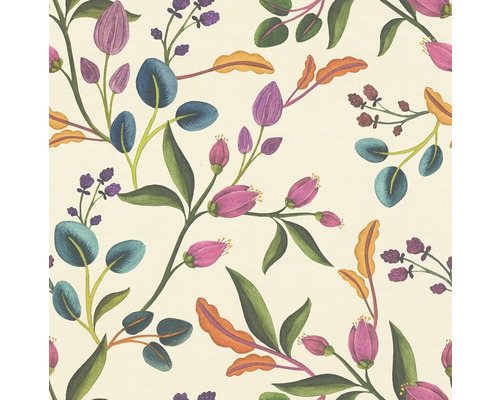 Bloempatroon met bladeren en bloemknoppen