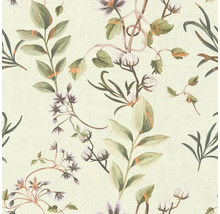 Behang met bloemen- en plantenpatroon