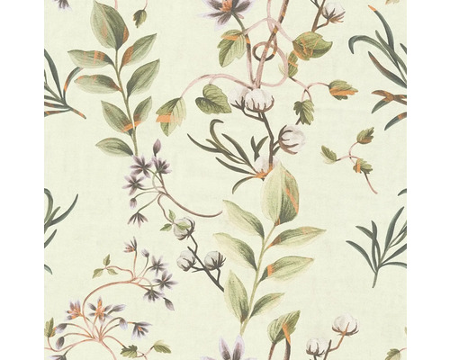 Behang met bloemen- en plantenpatroon