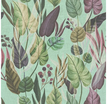 Behang met tropisch bladeren- en plantenpatroon