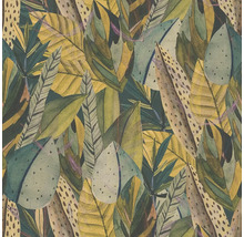 Behang met bladerpatroon