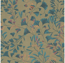 Behang met ginkgo- en bladdessins