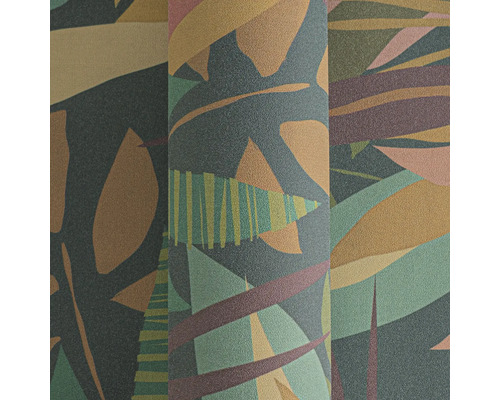 Close-up van een behang met abstract bladmotief