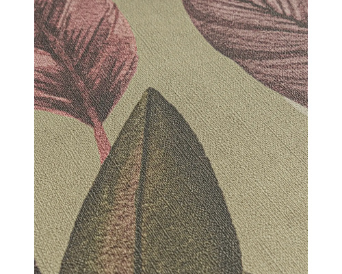 Detailopname van een behang met bladerenpatroon