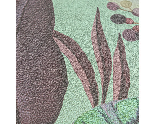 Close-up van een behang met patroon en plantmotieven