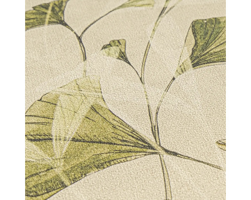 Detailopname van een behang met plantmotieven