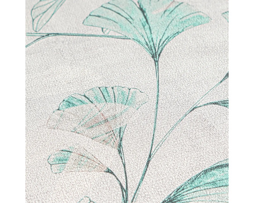 Close-up van een behang met plantenmotief