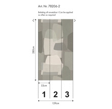 Behang met abstract patroon en maataanduidingen