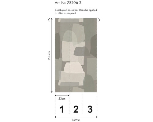 Behang met abstract patroon en maataanduidingen
