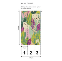 Afmetingen van een behang met junglebladmotief