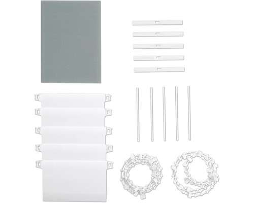 Vouwgordijn met accessoires voor montage