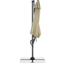 Gesloten zweefparasol met standaard voor de tuin