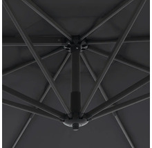 Detailaanzicht van de baleinen en de mast van een parasol