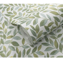 Rol behang met bladerdessin